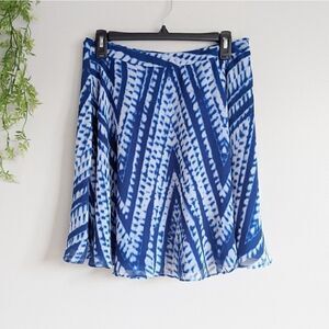 (Calvin Klein) Blue Shibori Tie Dye Zip Skirt 4